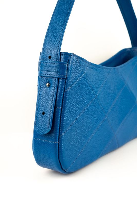 Шкіряна сумка багет Letty синя