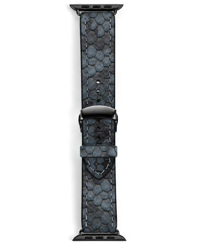 Ремінець для Apple Watch з натуральної шкіри пітона python2 grey
