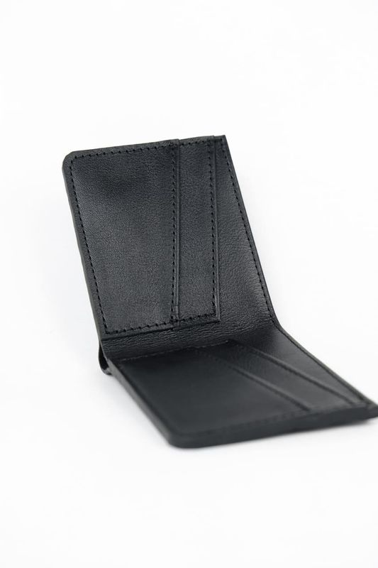 Кожаный бумажник кошелек бифолд Jet черный