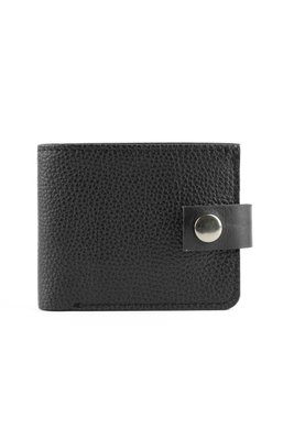 Шкіряний гаманець гаманець біфолд на кнопці Classic V чорний