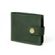 Шкіряний гаманець біфолд на кнопці Classic зелений вінтажний