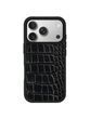 Чохол для iPhone зі шкіри під крокодила Cayman black