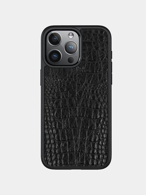 Чохол для iPhone зі шкіри під крокодила Beliz2 black