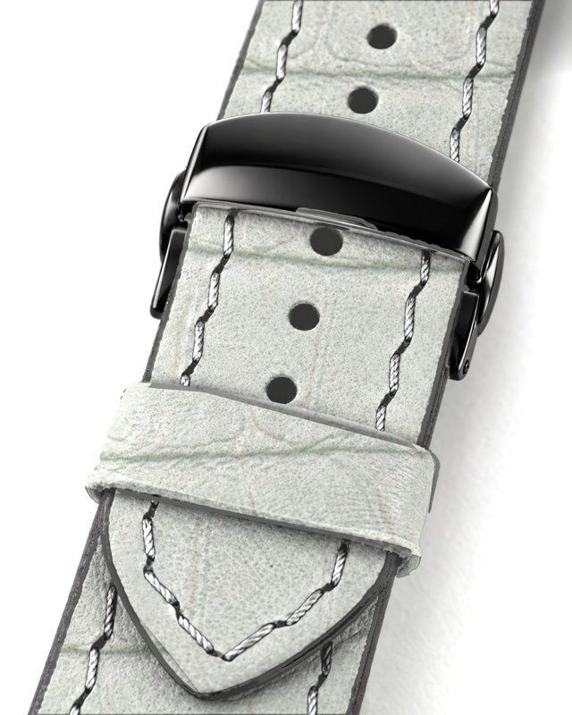 Ремінець для Apple Watch зі шкіри під крокодила Cayman white