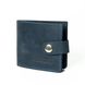 Шкіряний гаманець біфолд на кнопці Classic синій вінтажний