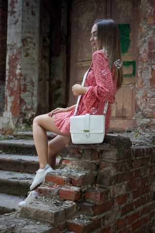 Женская сумка-клатч из мягкой кожи с двумя ремешками