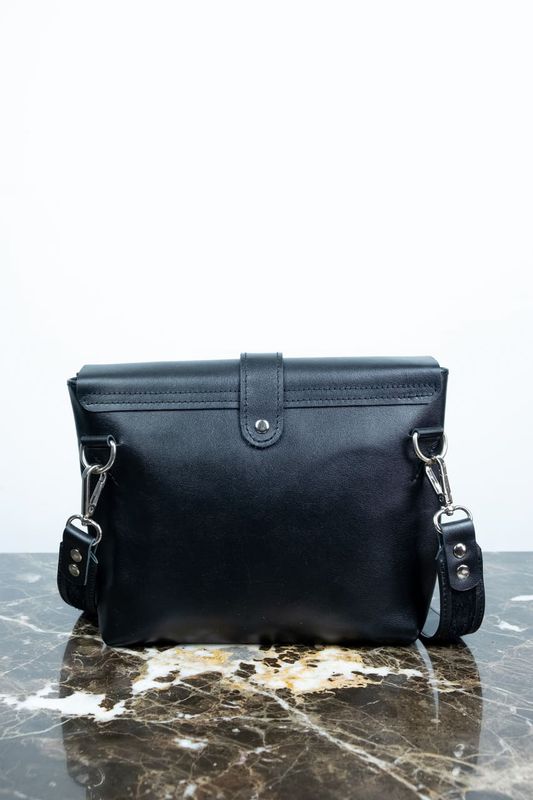 Женская кожаная сумка через плечо черная. Сумка кросс боди из натуральной кожи. Маленькая сумка клатч. Beauty