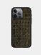Чохол для iPhone зі шкіри під крокодила Beliz olive