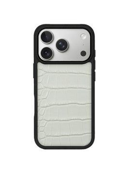 Чохол для iPhone зі шкіри під крокодила Cayman white
