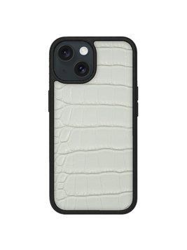 Чехол для iPhone из кожи под крокодила Cayman white