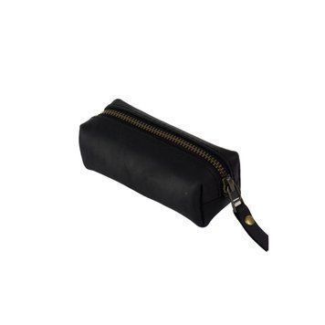 Шкіряна ключниця на блискавці crazy black
