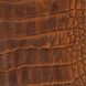 Шкіряний ремінець через плече з металевими кріпленнями кориневий під крокодила