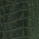 Шкіряний ремінець через плече з металевими кріпленнями зелений під крокодила