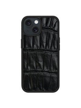 Чохол для iPhone з натуральної шкіри крокодила croco black
